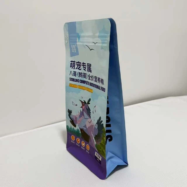 Custom Printed Pet Food Packaging Bags Myna Nutritious Food Packaging Butterfly Zipper Flat - Bottom Bags factory