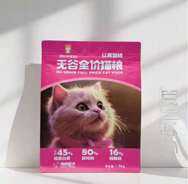 Custom - Printed Reusable And Degradable Butterfly Zipper Sealed Bags And Packaging Bags For Cat Food And Pet Food